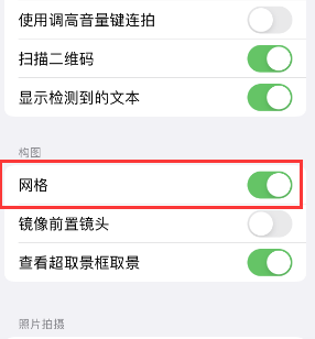 东成镇苹果手机维修网点分享iPhone如何开启九宫格构图功能 