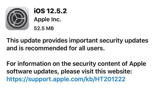 东成镇苹果手机维修分享iOS12.5.2发布，建议所有老苹果用户安装 